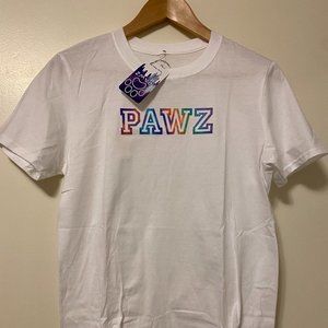 White Rainbow Font Tee
